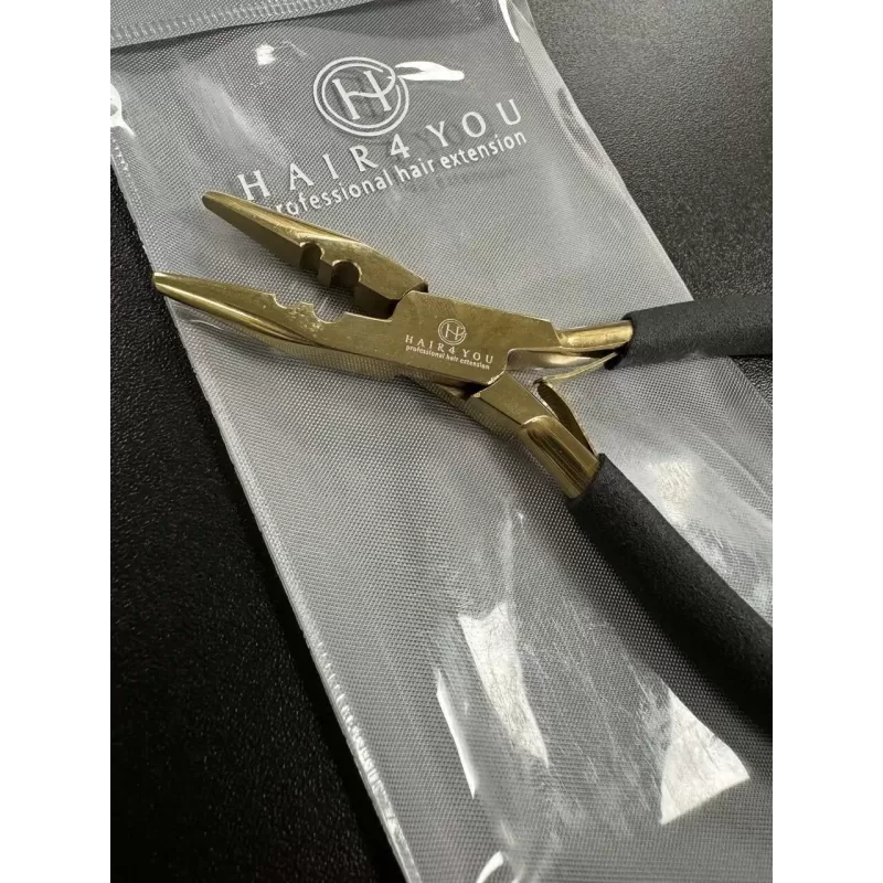 Premium Zange Schwarz-Gold für Keratin Extensions GLATT