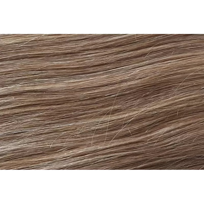 Echthaar 50cm NAHTLOSE Clip-In-Extensions Set 14 Dunkelblond
