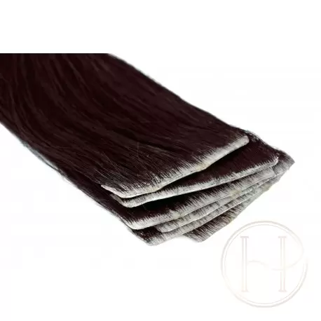 1b bardzo ciemny brąz Włosy na taśmie silikonwej 50cm skin weft TAPE ON