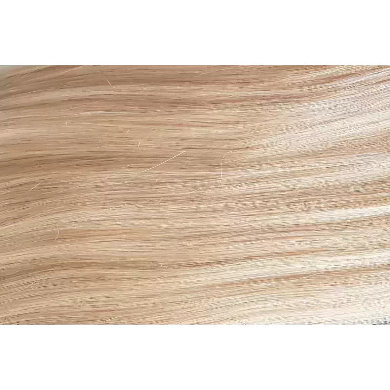 613 Hellblond Echthaar 50cm Clip-In Set mit 3 Tressen