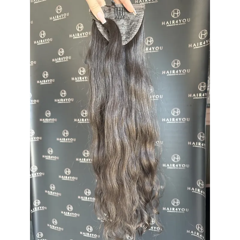 58/62 cm 91 g Slawisches Jungfrauenhaar Zopf Clip-in