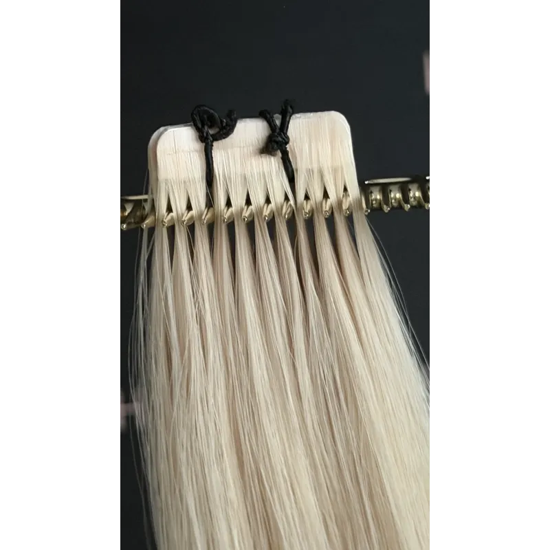 DIAMON SHINE Pearl NEU 50cm SLIM TAPE ON 3cm GoldLine SOFT Haar