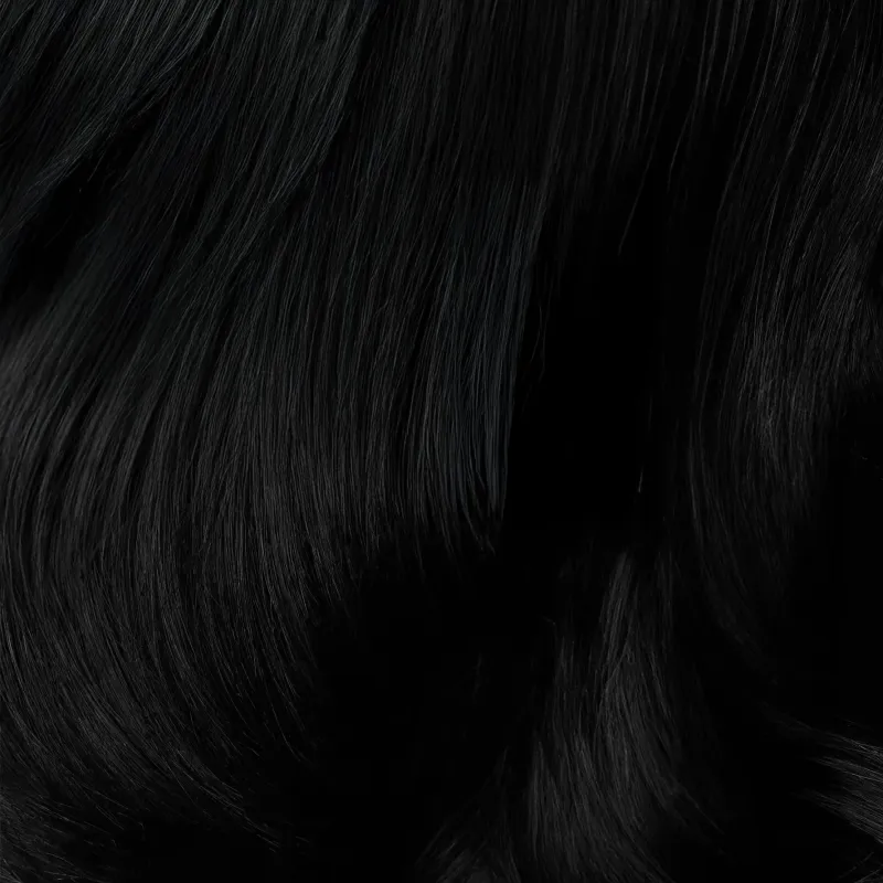 1 schwarz 40cm FLAT KERATIN Haare GoldLine SOFT mini Bondes