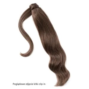 2 Dunkelbraun Pferdeschwanz Clip in 55/60cm 100g goldline SOFT