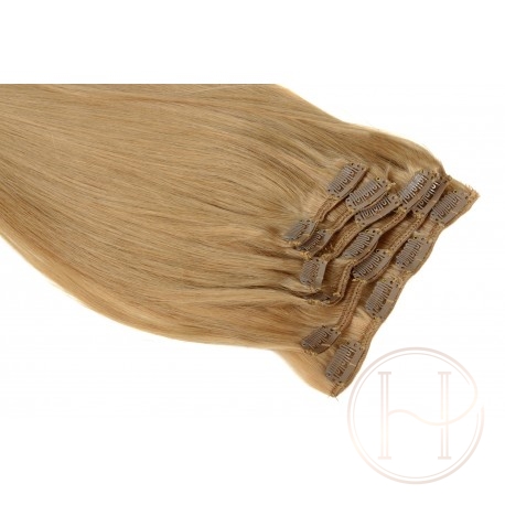 18 średni naturalny blond 50CM CLIP IN GOLDLINE 120G