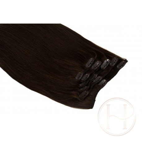 2 ciemny brąz 50CM CLIP IN GOLDLINE 120G