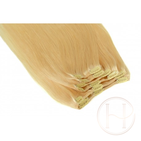22 beżowy blond  50CM CLIP IN GOLDLINE 120G