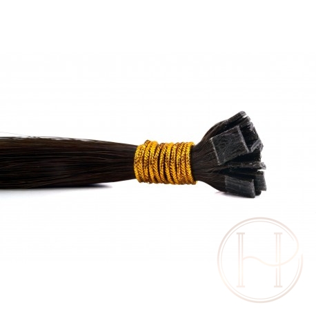 1b bardzo ciemny brąz 50cm GoldLine MIKRORINGI 20szt. REMY