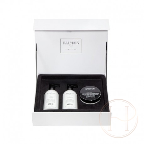 Biała kosmetyczka Balmain nawilżający zestaw