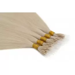 60a popielaty blond 50cm GoldLine MIKRORINGI 20szt. REMY
